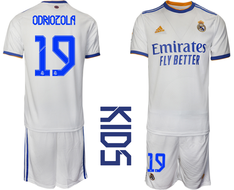 Youth 2021-2022 Club Real Madrid home white #19 Soccer Jerseys